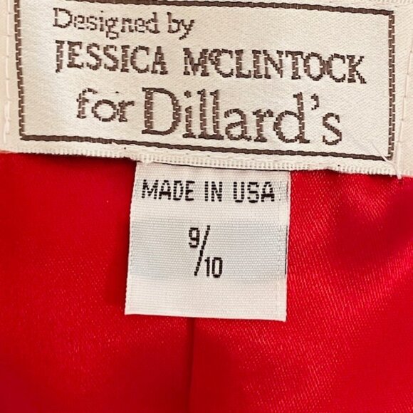 Jessica McClintock Vintage 90s Red Satin Corset Ball Gown Whimsigoth 9/10 Small - Picture 8 of 13